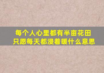 每个人心里都有半亩花田 只愿每天都浸着暖什么意思